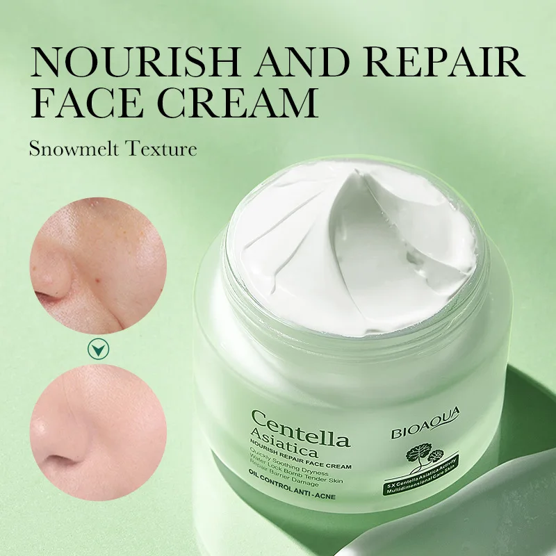 BIOAOUA Centella Asiatica Face Cream skincare Moisturizing Nourishing Firming Facial Cream Skin Care for Beauty