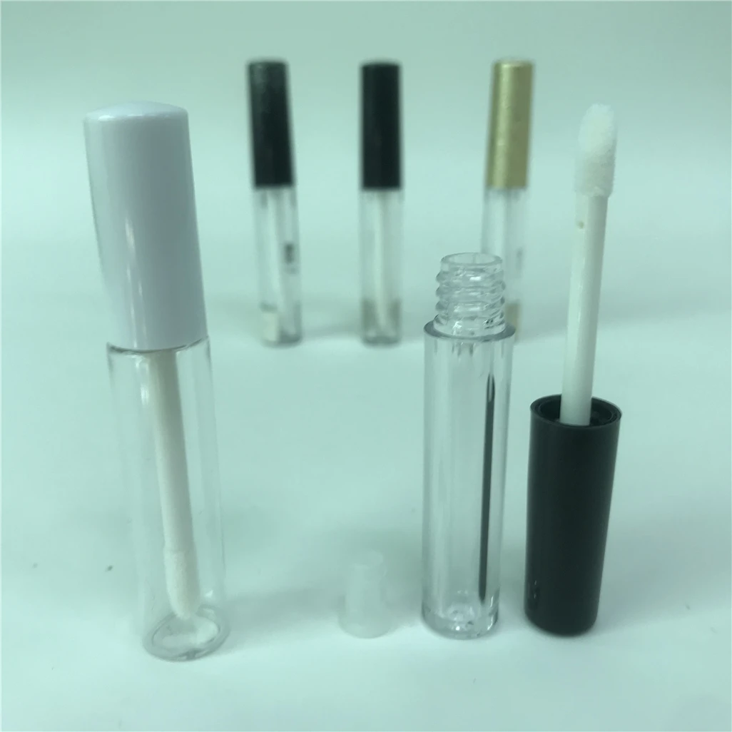 Cosmetics Lipstick Lip Gloss Hot Stamping Round Twist Up Cosmetic Package Tube Click Lip Gloss Pen Steel Roller Cosmetic Pen