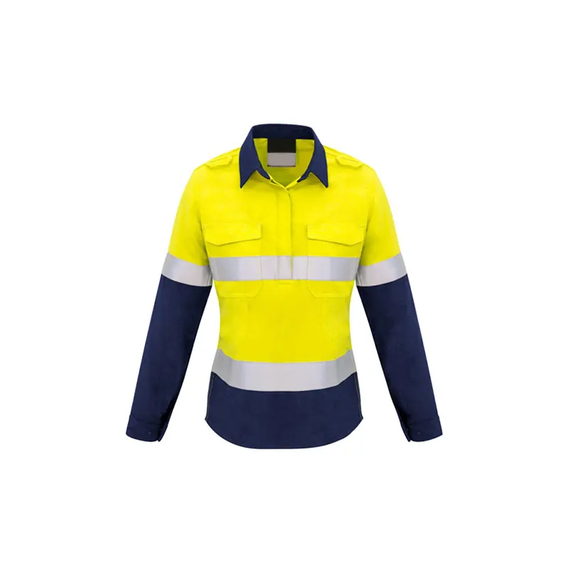 Hi Vis Wholesale Safety Shirt Fireproof Safety Shirt Long Sleeve Hoodie Customized Reflective Safety Clothing