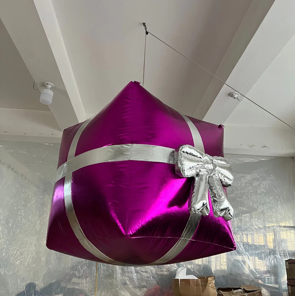 Wholesale Giant Christmas Inflatable Gift Box Ornament for Outdoor Holiday Lighting Advertising