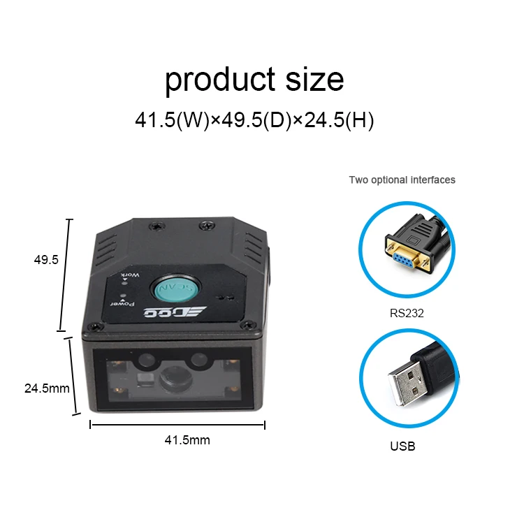 High Quality Fixed Mount 1d 2d Infrared Laser Module Usb/rs232 fixed mount barcode scanner