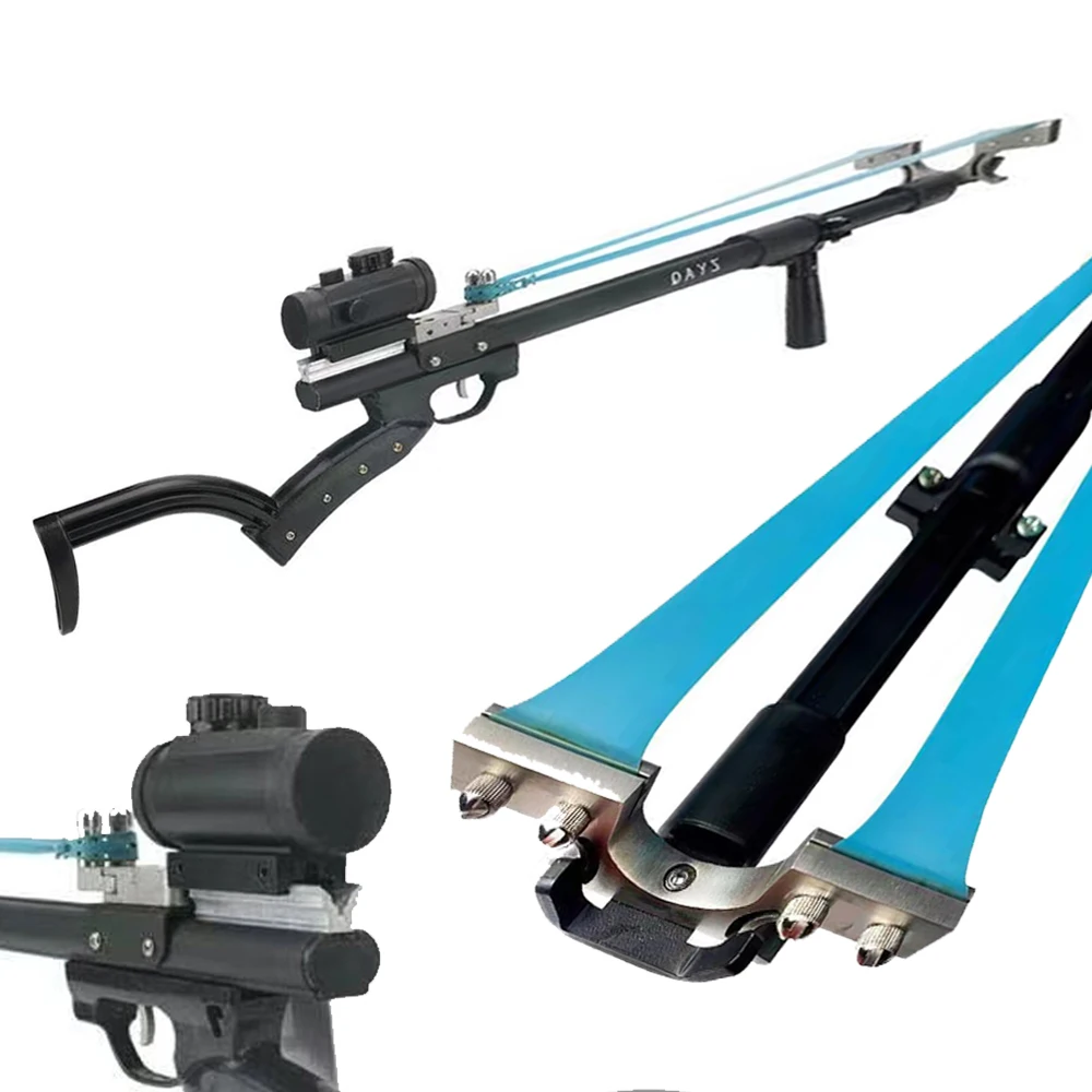 Metal high-power catapult outdoor hunting extended telescoping powerful rubber band catapult shooting sight slingshot