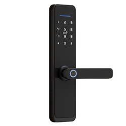 Smart Entry Hotel Tuya Wifi Handle Aluminum Digital Smart Lock For Wooden Door