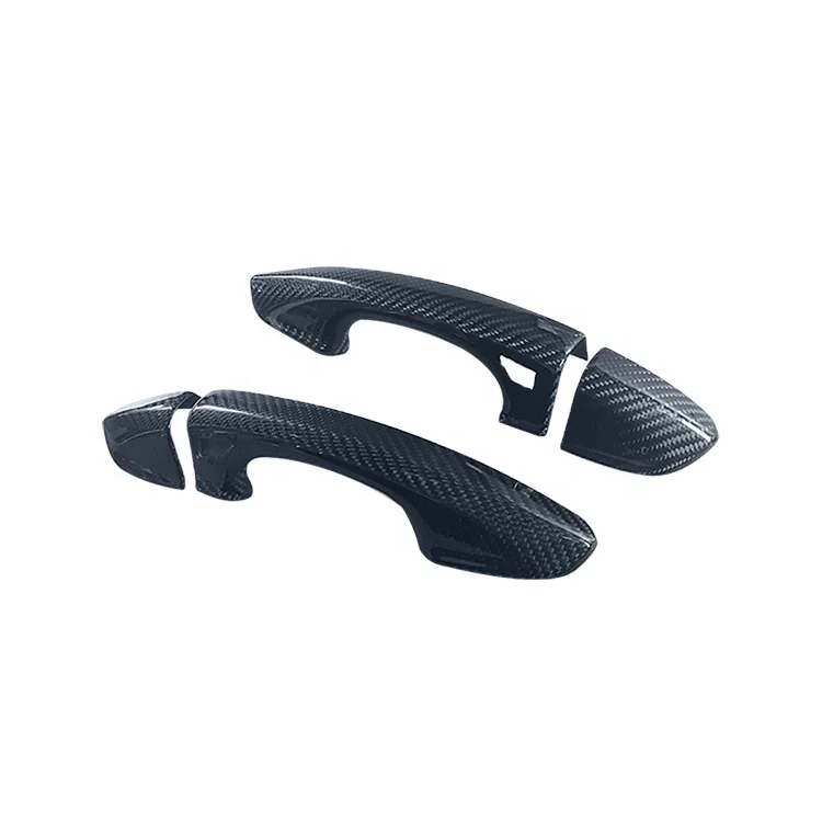 Carbon Fiber Dry Sticker Door Handle Cover Car Exterior Accessories For Ford Mustang 2018up