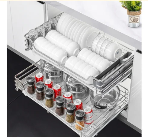  Flat Wire Kitchen Hardware Accessory Four Sides Dish Basket in