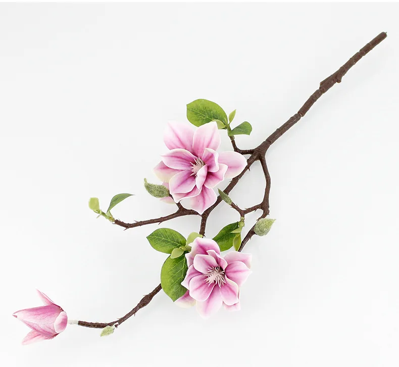 D3092 High Quality Artificial Real Touch Latex Magnolia Flower Christmas Branches