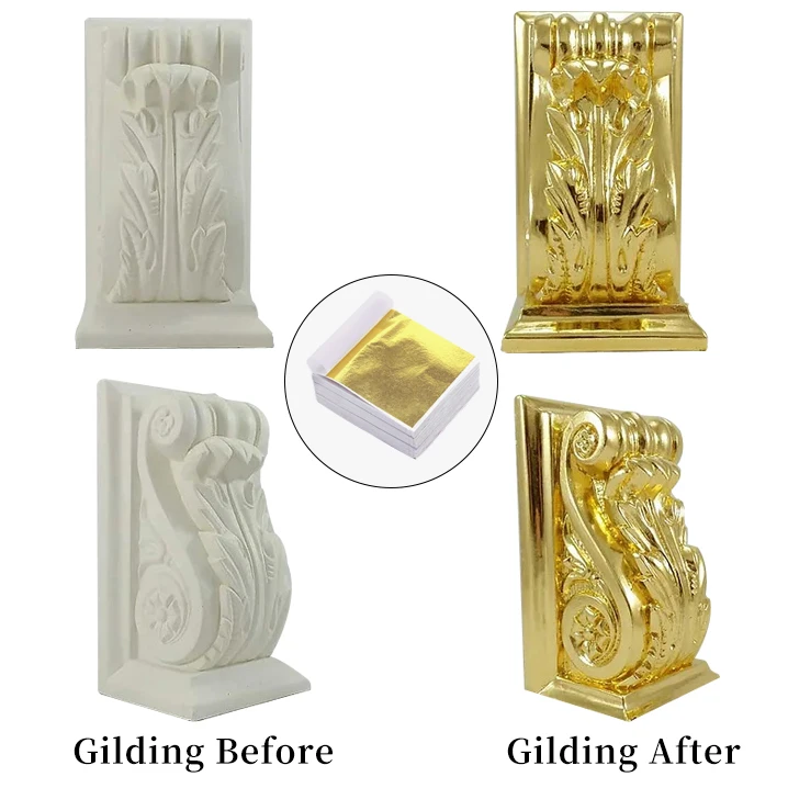 DIY gilding gold leaf experience set gold foil sheet glue gilding tools for metal craft and  painting decoration