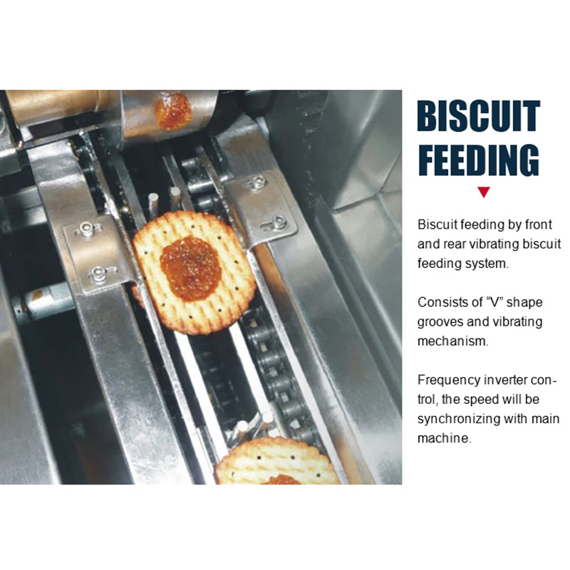 Hot Sale 100-500 Sndwiches/Min Single Lane Two Colour Biscuit Sandwiching Machine