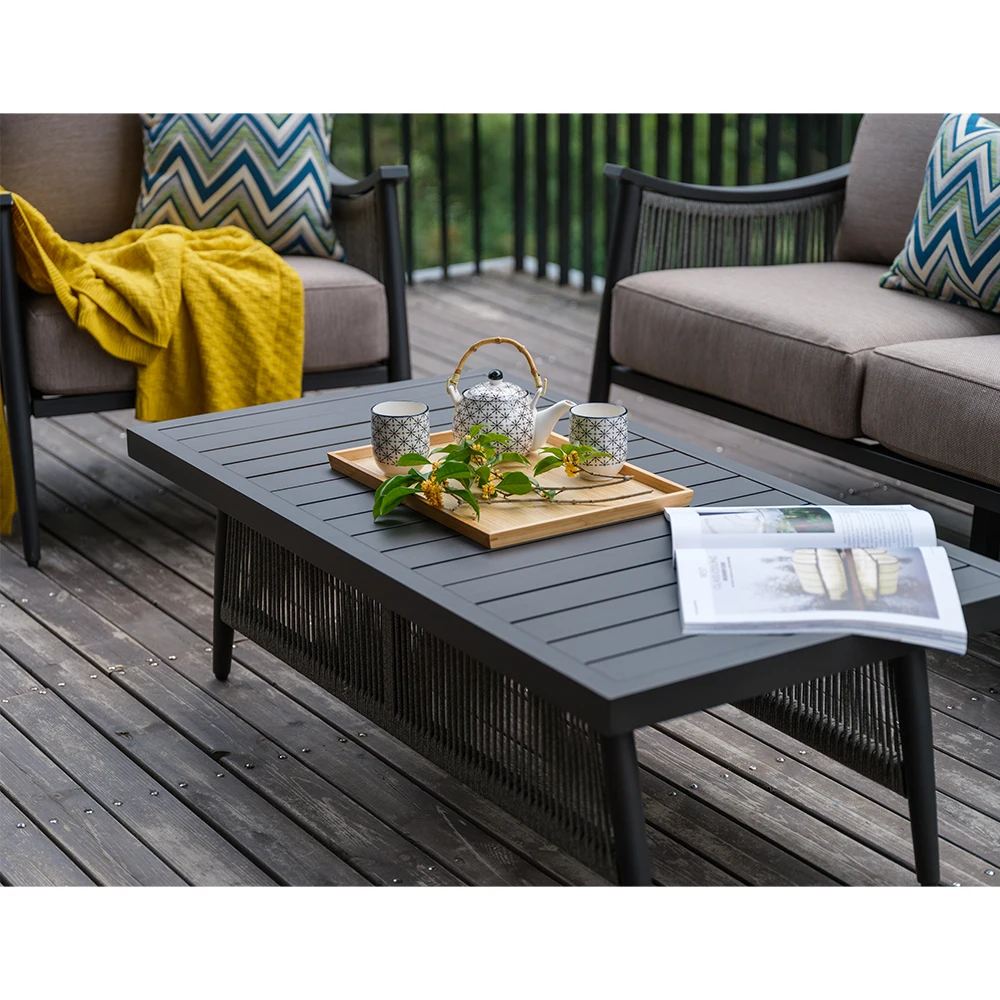 2025 New Product 4 Piece kd Sofa Furniture Luxury Garden Outdoor Woven Rope Rattan Set Sets