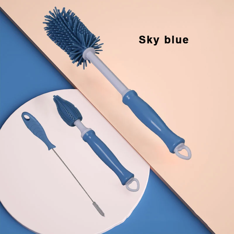 Wholesale Eco Friendly Silicone Baby Bottle Cleaner Brush Set Bottle Cleaning Brush Bottle Brushes