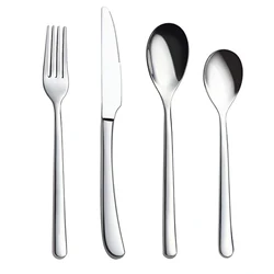 New Arrival Food Grade Stainless Steel Spoon And Fork Sets Silver Flatware Silverware Hotel Restaurant Cutlery Set