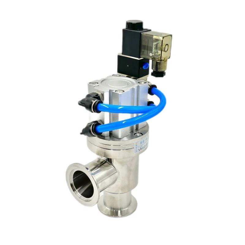 Pneumatic actuator Stainless Steel pneumatic Vacuum Flapper Valve L type F Bellows Vacuum Valve