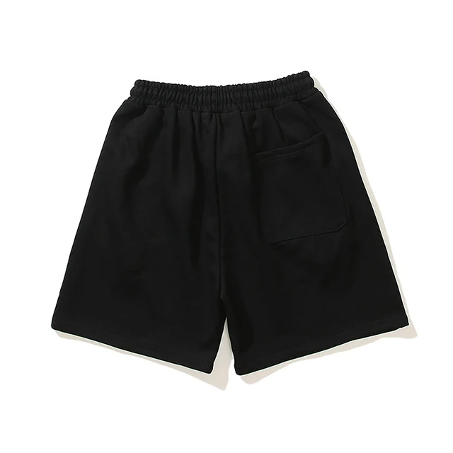 NO MOQ custom offset print cotton hip hop sweat shorts