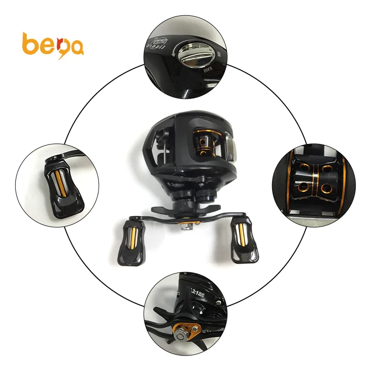 Black 12+1BB Special Offer Cheap Chinese Wholesale Murah Low Profile Fishing Reel Baitcasting Bait Casting Reel 6.3:1
