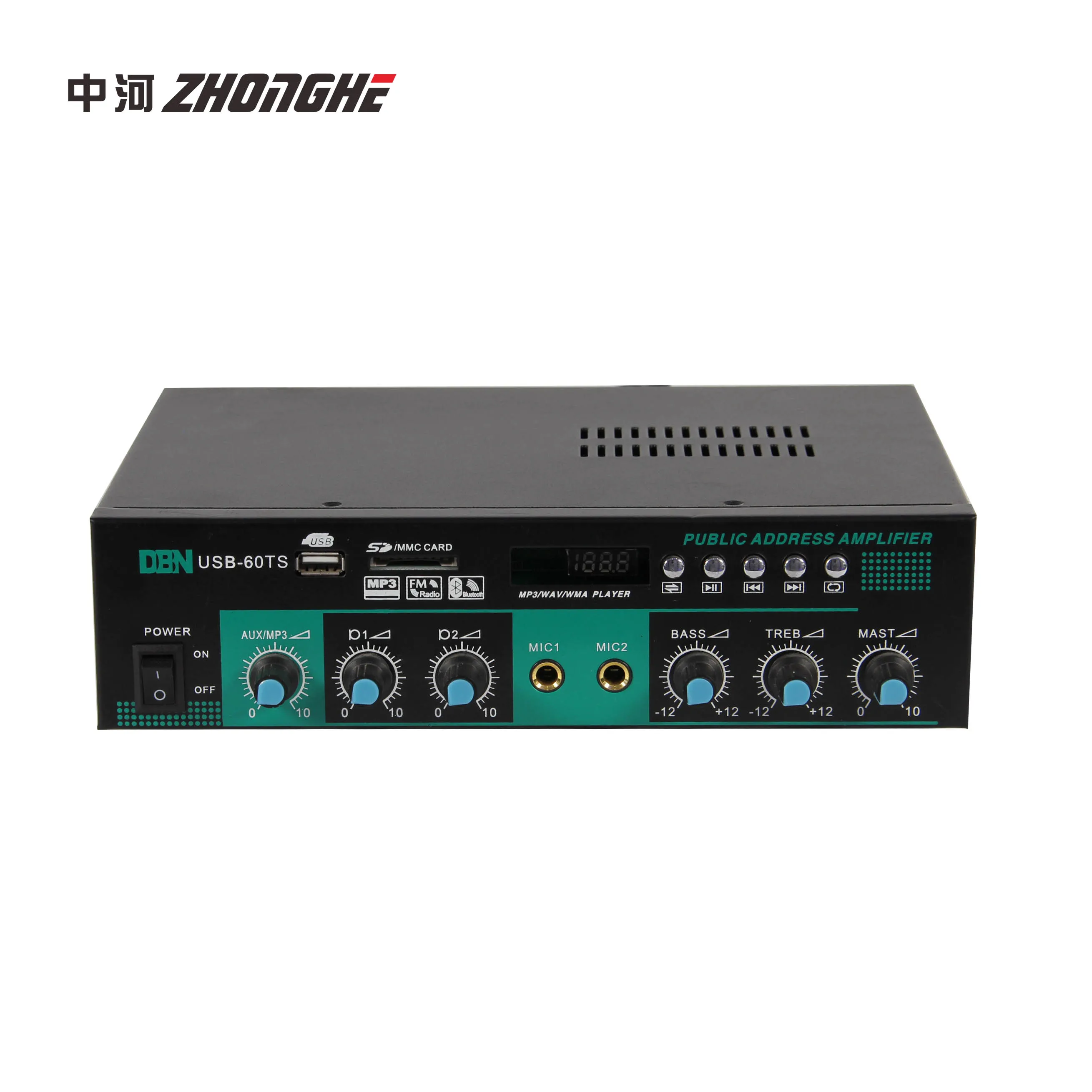 High quality 12V 100W mini audio outdoor PA speaker power mixer amplifier for MP3 player