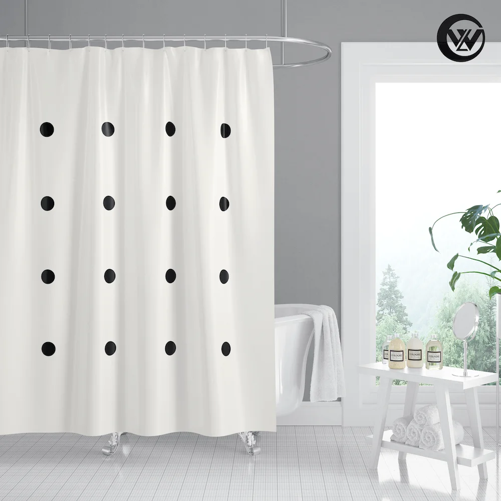 
Nordic 3D Polyester Black White Geometric Bath Shower Curtain, Modern Printing Fabric Children Bathroom Bathroom Curtain/ 