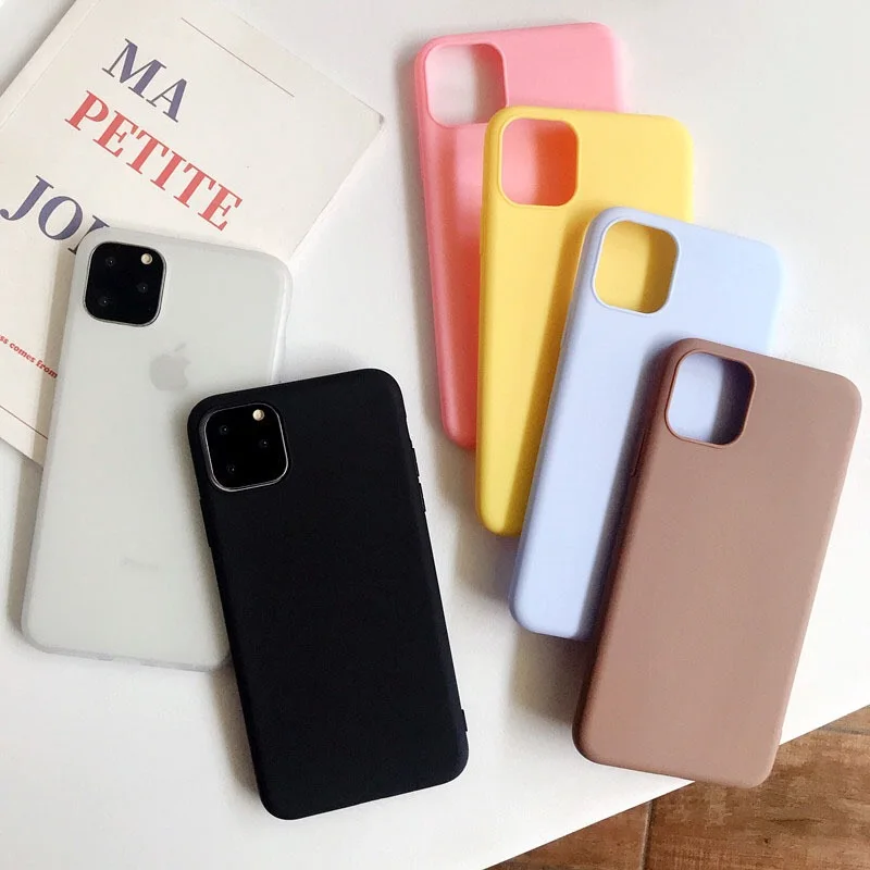 New Slim Matte Solid Color TPU Cell Phone Case for iPhone 11 5.8/6.1/6.5 inch, for iPhone 11 TPU Phone Cover