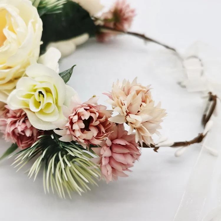 
Manufacturer handmade flower decoration for hair wedding decoration party crown Hair Accessories 