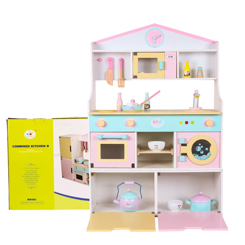 kids kitchen set washing machine microwave oven furniture toys wooden kitchen toys