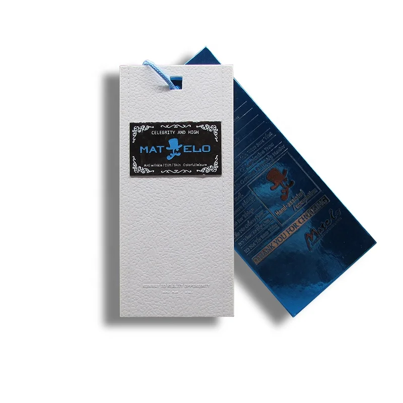 Custom Luxury Hanging Label with Free Slings Special Swing Paper Product Hang Tags for Clothing Garment