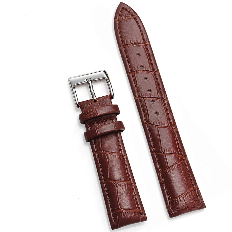 Genuine Leather Watchbands 12/14/16/18/20/22/24 mm Watch Steel Pin buckle Band Strap High Quality Wrist Belt Bracelet Unisex