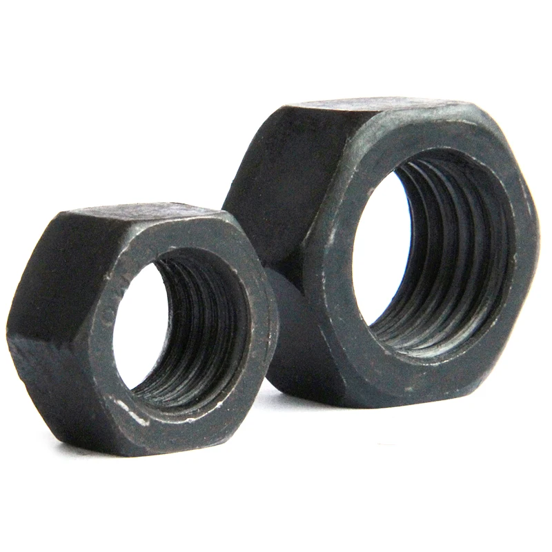 DIN934 ASTM A194 black 2H heat treatment high strength hex nuts GB6170  High strength hexagonal nut