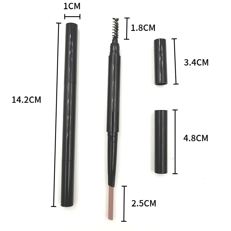 6 Colors No Logo No Box 2 in 1 Automatic Water Proof Eyebrow Pencil Stick Sample Free Rose Gold Eyebrow Pencil Waterproof 10 Pcs
