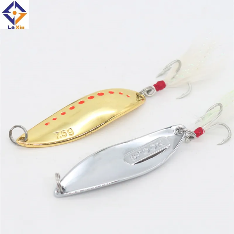 
2021 hot sale Zinc alloy Wholesale Double Metal Spoon Fishing Lure For China Quality Supplier 