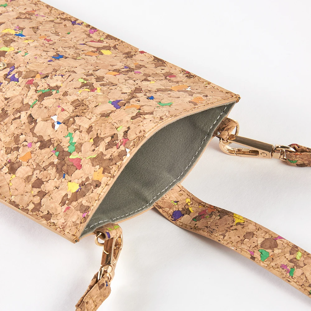 Smart Phone Pouch Cell Phone Bag Crossbody Shoulder Custom Eco-friendly Cork Mobile Phone Bags With Chain And Card Slots