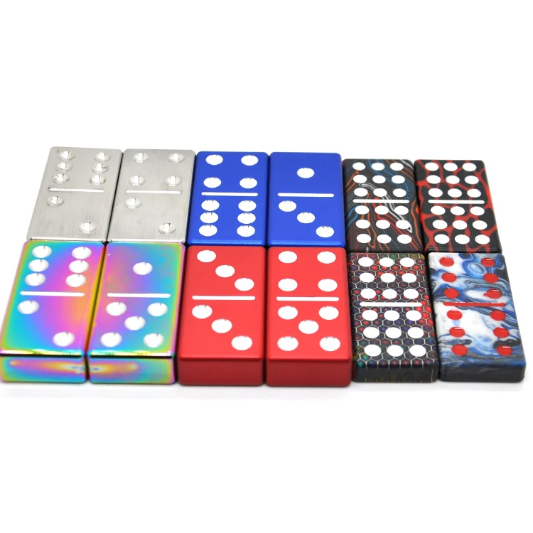 Изготовленный на заказ пластиковый металлический двойной 6 6 девять двенадцать блоков игровой набор домино