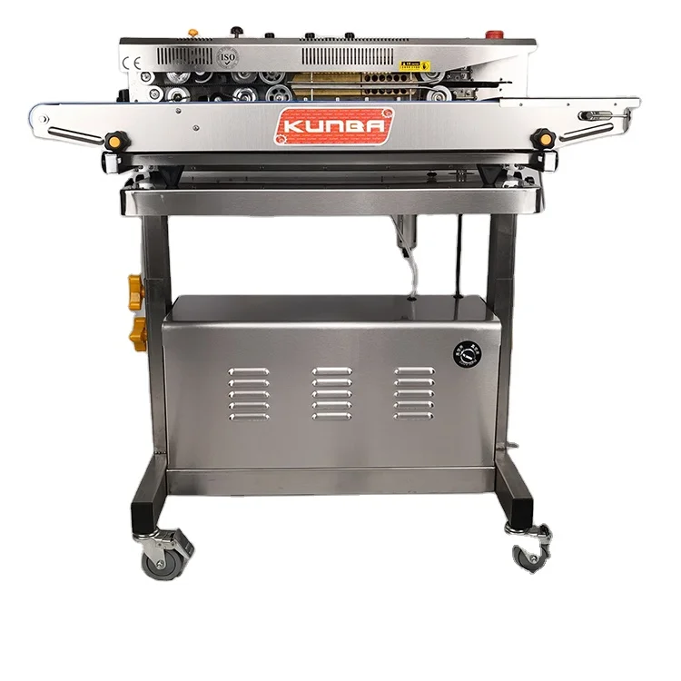 Новый Электрический ленточный упаковщик без конца горизонтальная машина для запечатывания пластиковых пакетов с азотным наполнением и вакуумом