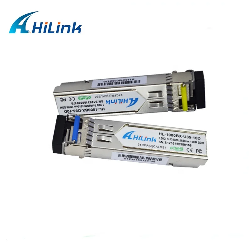 1.25G BIDI SFP LC Connector Communication Equipment 10KM 1550nm Tx 1310nm Rx Fiber Optic Transceiver Module 10KM 1.25G