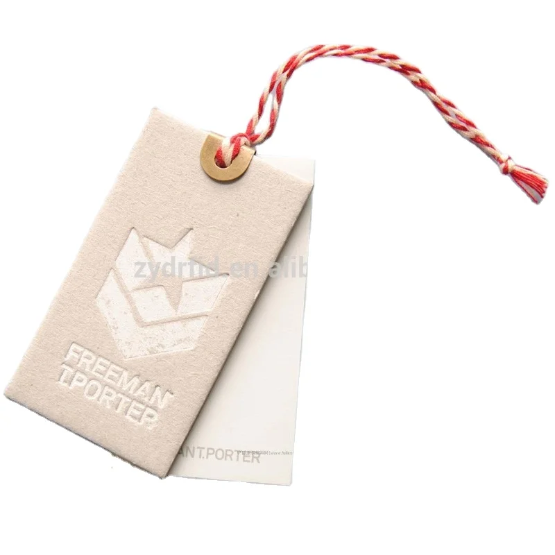 Custom RFID Hang Tag Paper Garment Access Control Card Straight Cut Silk Sreen Printable RFID UHF Garment Tag