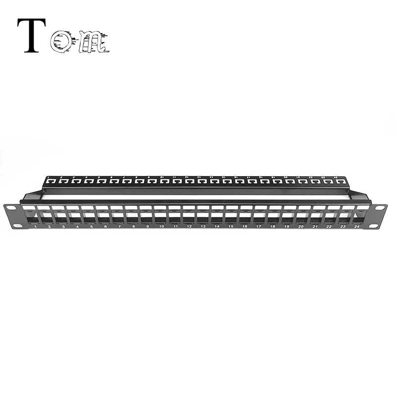 TOM-P-16 19' 1U UTP Blank 24port patch panel with back bar unshielded Modular distribution frame empty frame patch panel