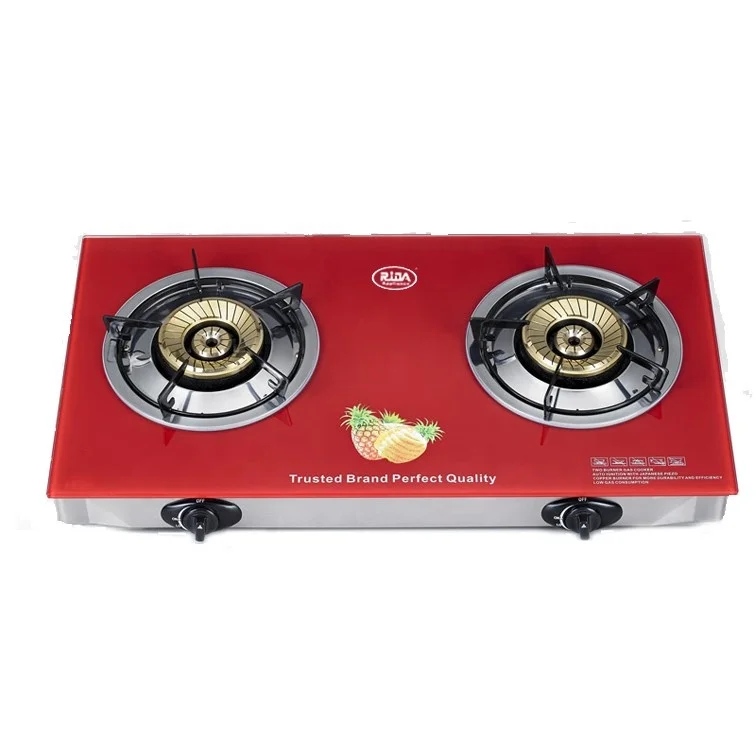 Газовая плита из красного стекла с логотипом заказчика для кухни/кемпинга на африканском рынке