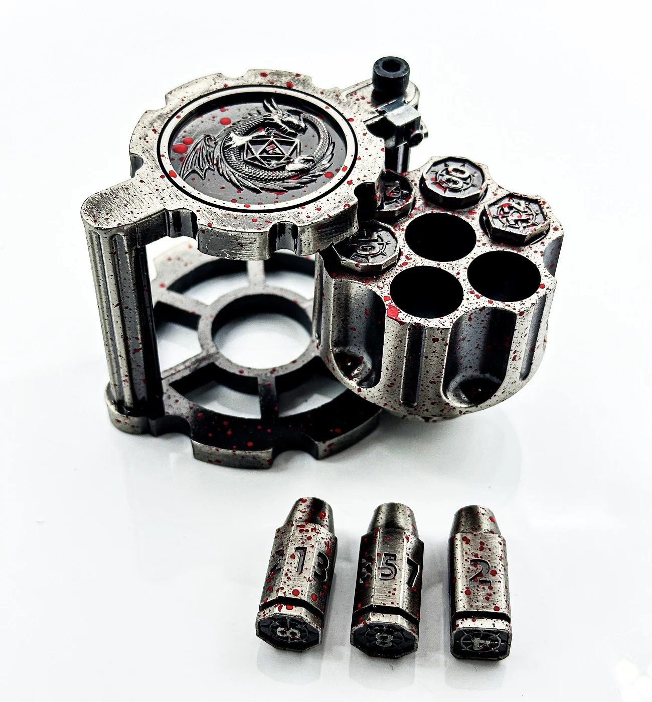 Металлическая кровавая пуля Dnd Dice Warhammer 40K игровые аксессуары спиннинг револьвер кости 7 шт. набор многогранных Кубков dungeons dragons