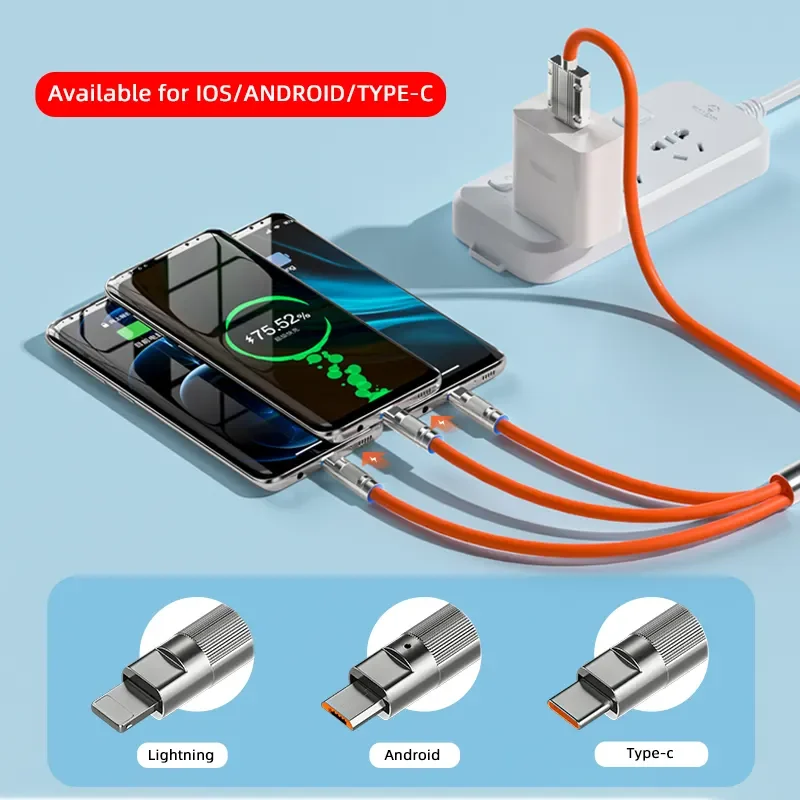 USB-кабель для быстрой зарядки 3in1 6 А