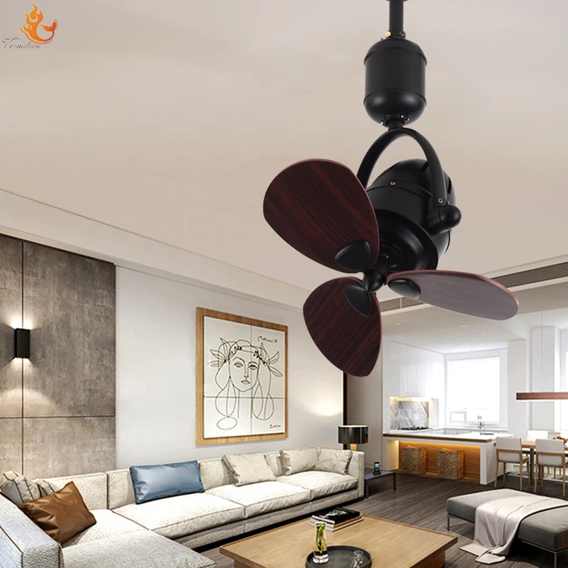 high quality 16 inch dc motor 3 wooden blades black ceiling fans small designer ceiling fan Wood Body Led Ceiling Fa