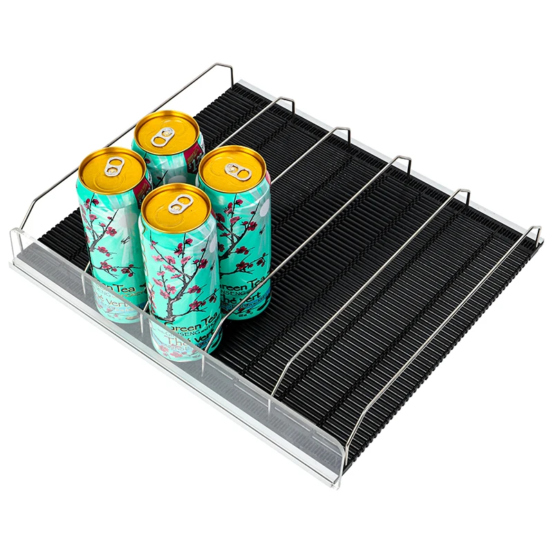 Commercial Refrigerator Accessory Gravity  Roller Shelf Metal Equipment Beverage Shelf Pusher System