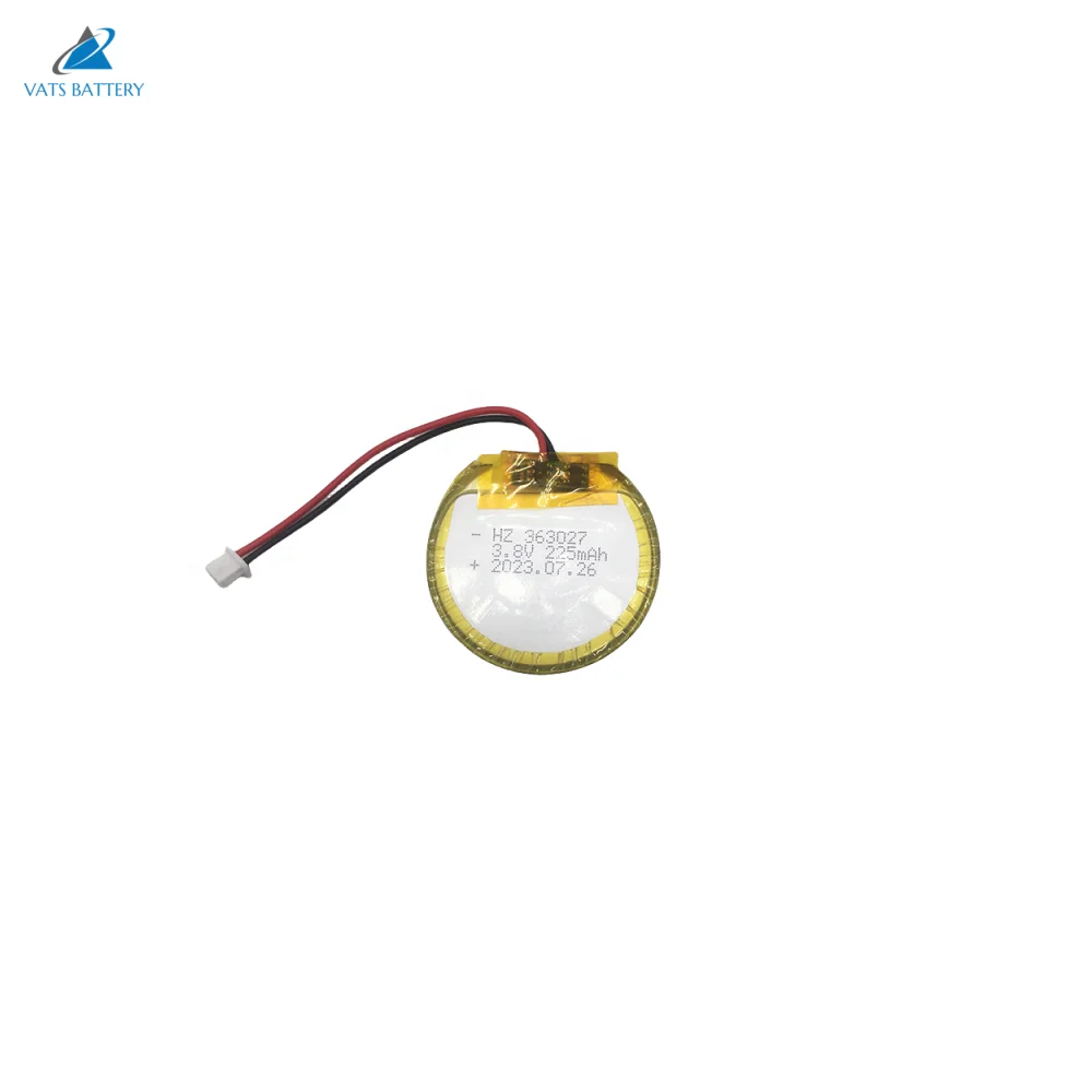 Factory rechargeable 363027 225mAh 3.8v li-ion polymer battery cell round smartwatch long life battery