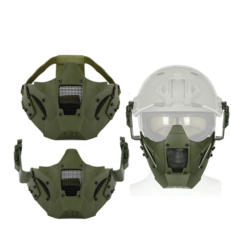 skeleton half full motorcycle tactical gear protective face paintball helmet mask