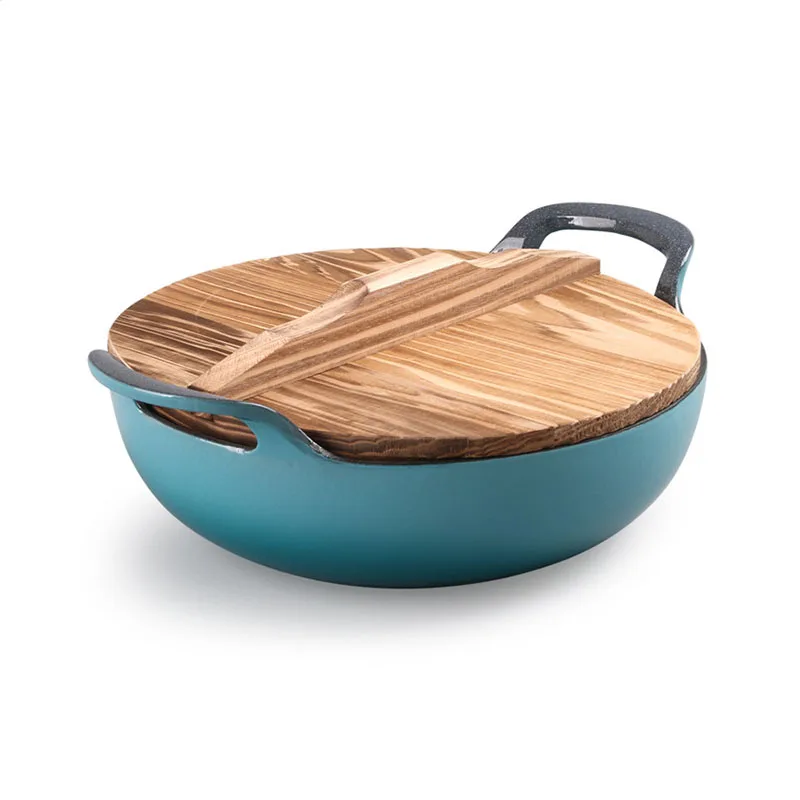 Cast iron enamel pot household enamel double ear ingot pot multifunctional stew pot induction cooker universal