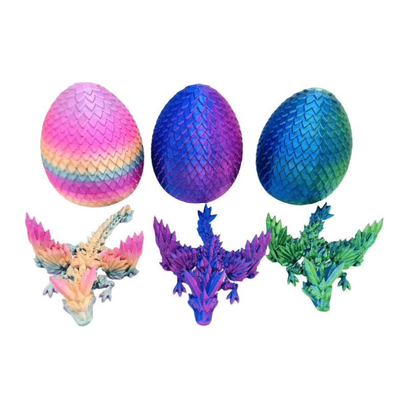 3D Printed Dragon Egg Mystery Pye Dragon Egg Fidget Toys Articulated Crystal Dragon Fidget Toys for Home Desk Decor