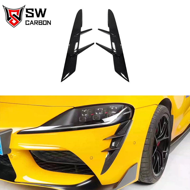 Carbon Fiber Supra A90 Front Bumper Trim for Toyota Supra GR MK5 A90 A91 Front Bumper Lip Fin Splitter Spoiler Canard