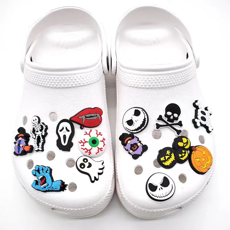 Halloween New Hole Shoes Flower Buckle Garden PVC Software Detachable DIY Accessories 4