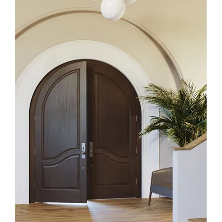 JBDhome Home Decor Custom High Grade Exterior Door Sidelights Beautiful Windows Hardwood Modern Villa Exterior Wooden Doors