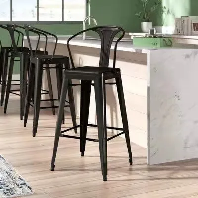 Hot Selling Cheap Price Stackable Steel Iron Frame Wooden Seat Modern Vintage Antique Industrial Dining Restaurant Metal Chair