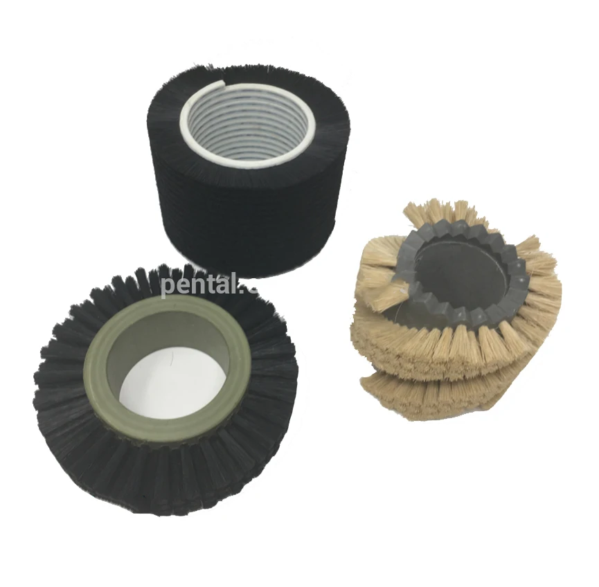 Round Industrial Brush Roller Cleaning Brush With Nylon Bristle