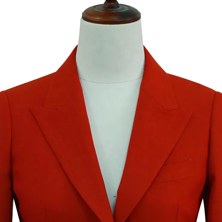 Fashion 1 piece MTM service wool slim long thick latest design ladies women blazer for office lady