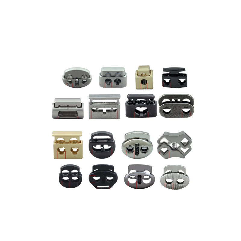 Customize zinc alloy 25mm cord lock 20 mm end cap buckle 2 holes toggle extension cords with two female ends